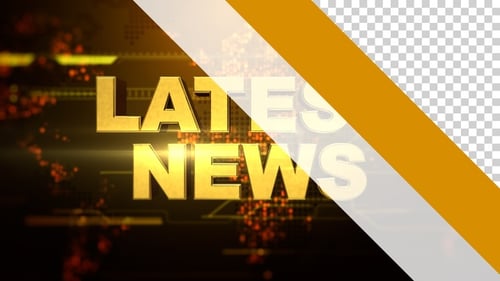 Golden 3D Latest News Title Animation for Broadcasts