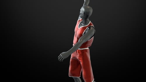 3D Basketball Player Dribbling and Shooting Animation
