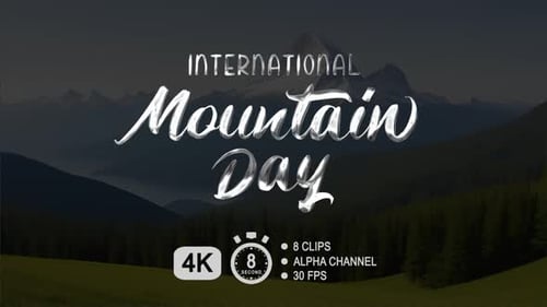 International Mountain Day Text Animation