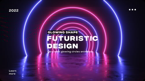 Neon Glowing Circle Tunnel Loop