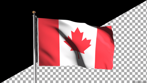 Animation zum Schwenken der kanadischen Flagge