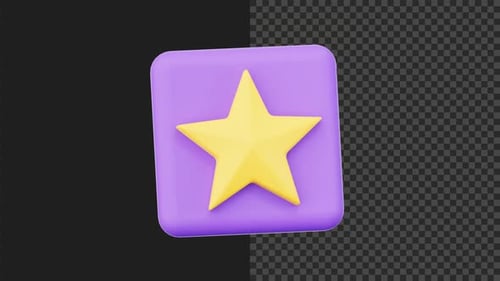 Animated 3D Star Icon Rotation