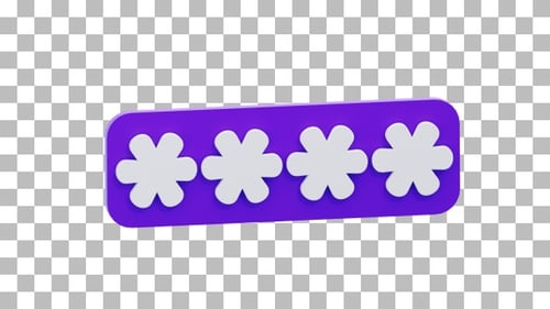 3D Animation of Password | Alpha Channel