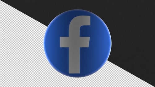 Animated 3D Facebook Logo Rotation