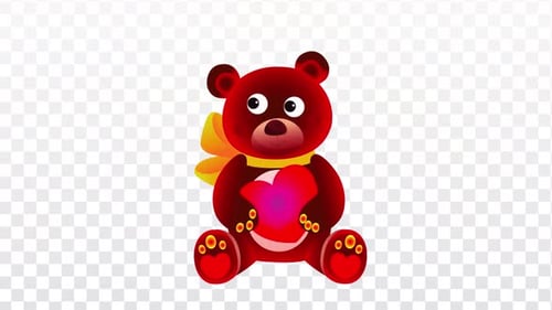 Loving Teddy Bear Alpha Channel