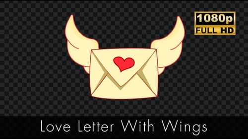 Animated Flying Love Letter Envelope with Heart