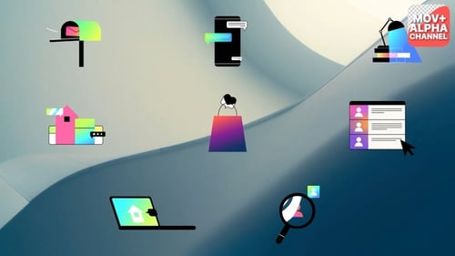 Minimalist Animated Icons for Digital Business Services