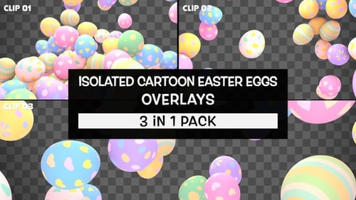 Colorful Cartoon Easter Egg Overlays