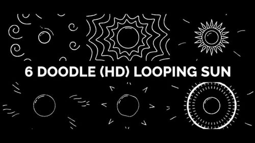 Animated Hand Drawn Sun Line Art Elements