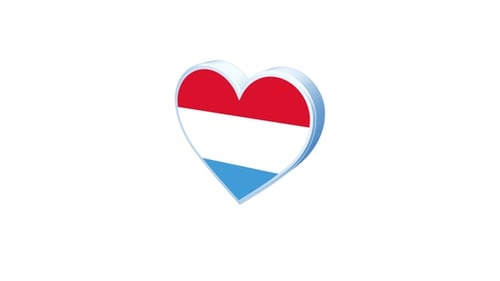 Luxembourg Flag 3D Heart Icon Animation