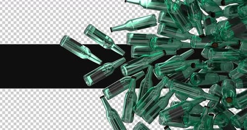 3d Glass Bottles Transition Animation