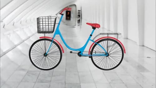 3D Animated Bicycle Rotating with Alpha Channel