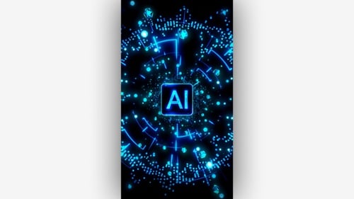 Futuristic AI Processor Core Digital Technology Loop