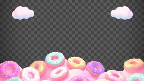 Animated Donut and Cloud Border for Sweet Content