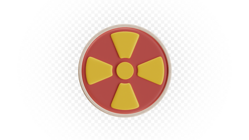 3D Nuclear Radiation Warning Symbol Hazard Sign Icon Isolated