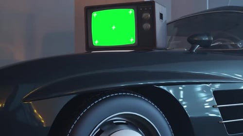 Old Tv Mockup Green Screen