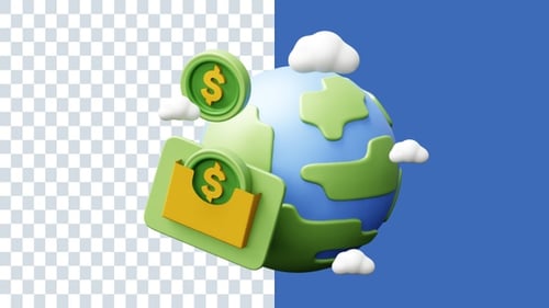 Global Currency 3D Animations | Alpha Channel