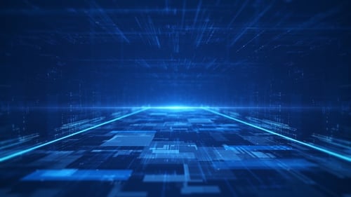 Futuristic Digital Grid Technology Logo Reveal Opener