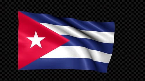 Realistic Waving Cuban Flag Seamless Animation Alpha Channel