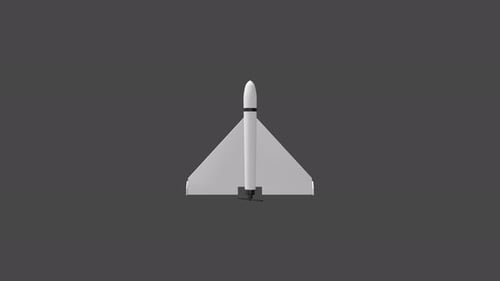 Advanced drone aircraft with sleek delta wing and rear propeller isolated on transparent background