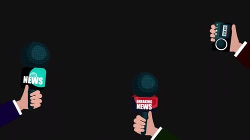 holding mic line 2D | Alpha Channel