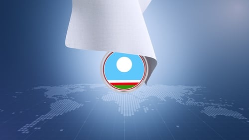 Elegant Cloth Logo Reveal on Global Map Background