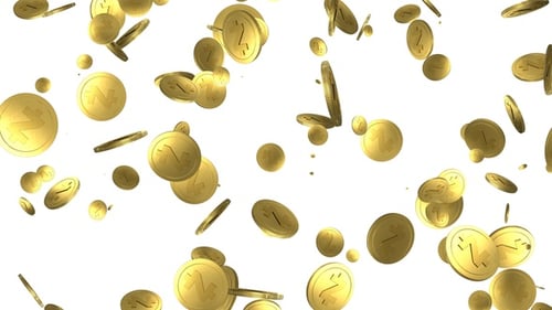 Boucle alpha tombante de la pièce de crypto-monnaie Golden Zcash