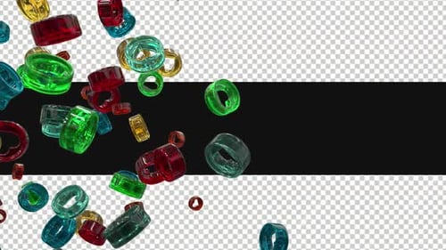 3D Hearts Flying On Alpha Loop