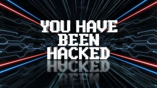 VOUS AVEZ ÉTÉ PIRATÉ Glitch Text and Tech Room Animation sur Alpha Channel, Loop - Pack