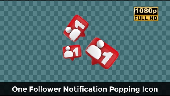 3D Social Media Follower Notification Animation, Elements Motion ...