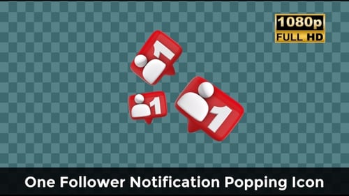 Popup-Symbol für eine Follower-Benachrichtigung — Dynamische Grafik für soziale Medienwarnungen