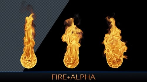 Fireball Fire Elements Burning Looped Alpha Channel
