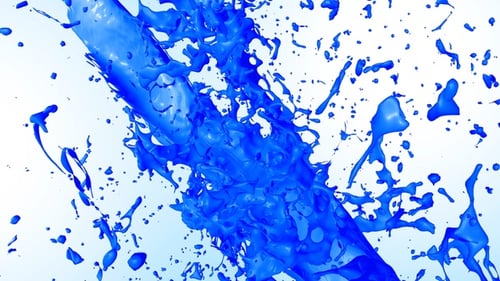 Dynamic Blue Paint Splash Fluid Element