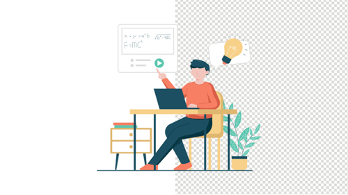 Online Learning Animation with Idea Lightbulb