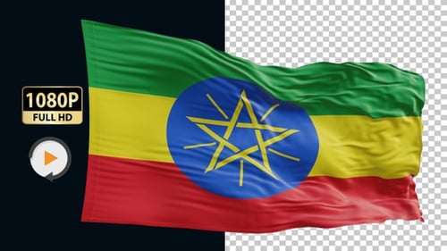 Realistic Waving Ethiopian Flag Animation