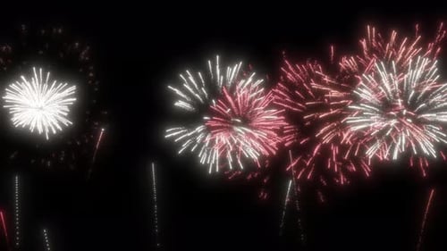 Vibrant Fireworks Bursts Animation for Celebrations and New Year's Eve
