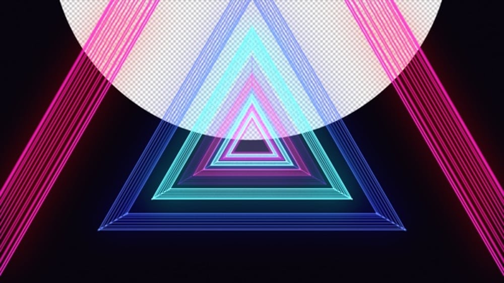 Triangles Neon Lights Transparent Background Loops, Backgrounds Motion ...