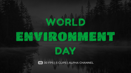 World Environment Day Green Text Animation