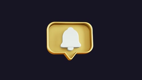 Minimalist 3D Notification Bell Ringing Animation