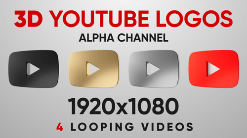 3D Youtube Logos
