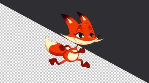 Run Cartoon Fox Character