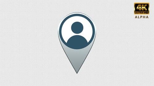 3D Rotating User Profile Pin Icon