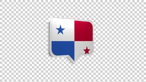 Panama Flag Chat Bubble Icon Animation