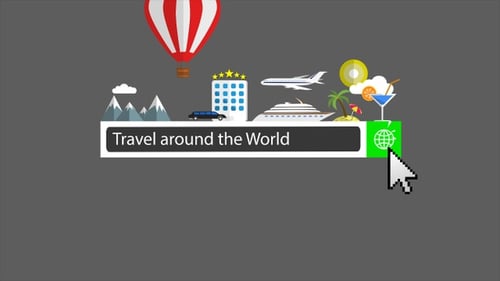 Animated Travel Search Bar Typing and Icon Reveal