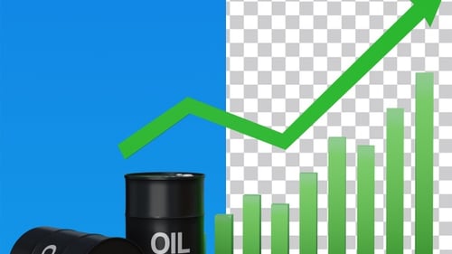 Oil Barrels and Rising Graph Corporate Animation