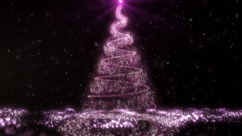 Sparkling Christmas Tree Particle Reveal Animation