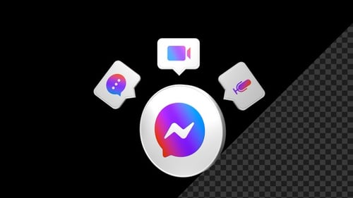 Animated 3D Messenger Social Media Communication Icons