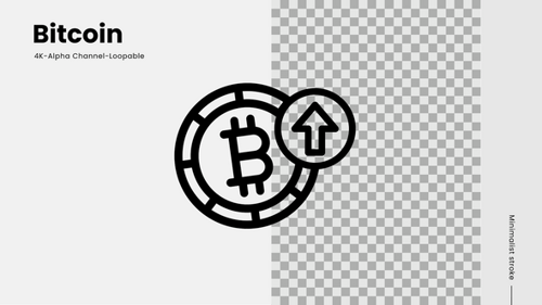 Animated Bitcoin Up Arrow Minimalist Icon