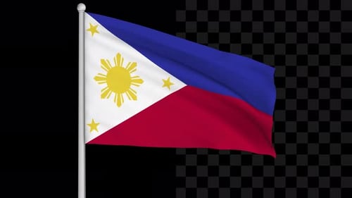 Realistic Waving Philippines Flag Seamless Loop