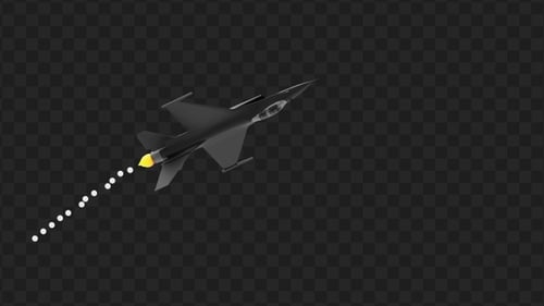 Avión de combate 3D volando a toda velocidad | Alpha Channel